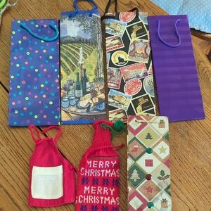 Bottle Gift Bags - Set Of 7 (3 Christmas)